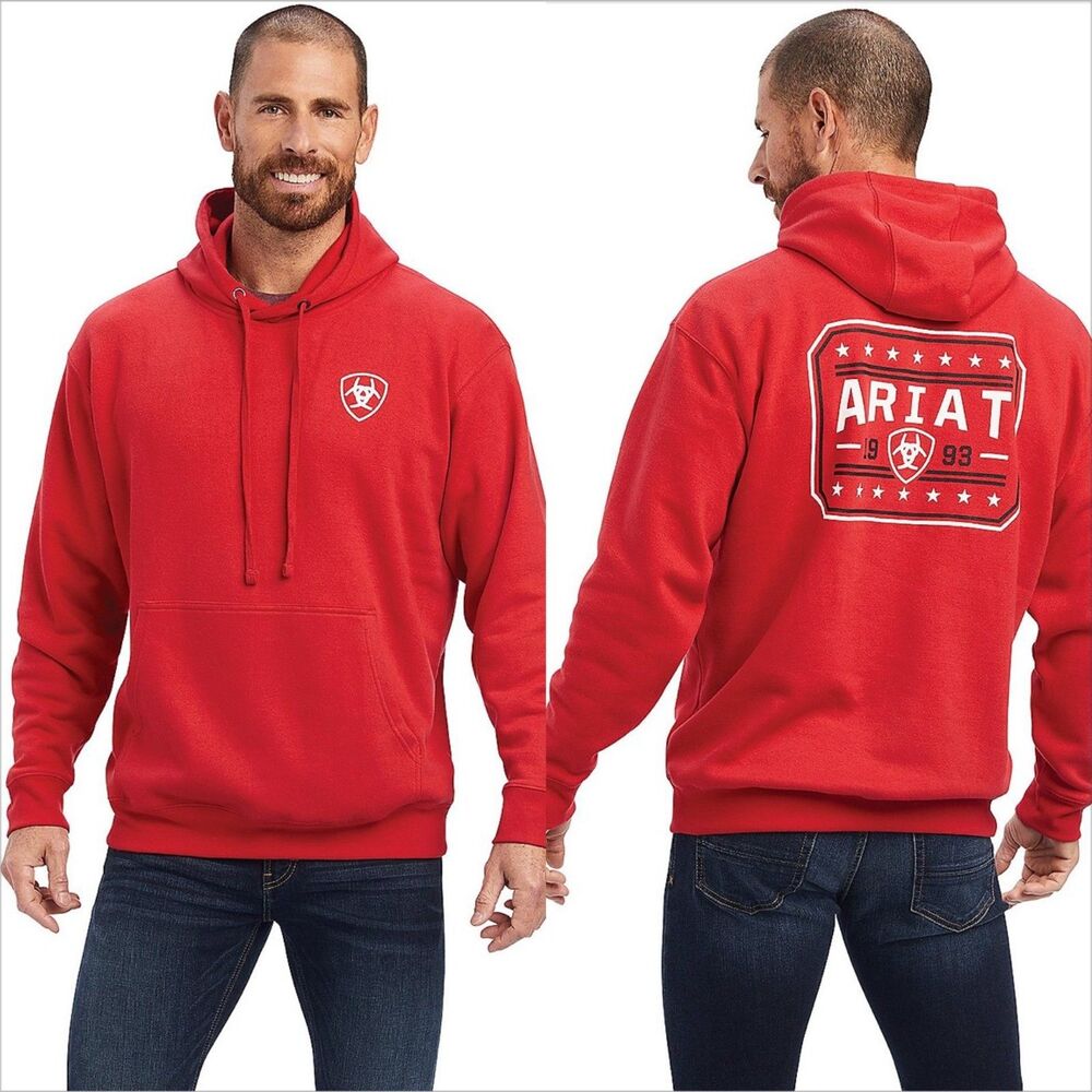Ariat Men's 93 Liberty Sweatshirt Hoodie Size XXL Red